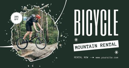 Aktif Turizm İçin Kiralık Dağ Bisikletleri Facebook AD Tasarım Şablonu