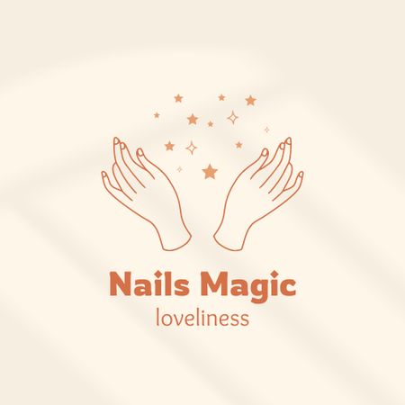 Template di design Manicure Offer with Illustration of Hands in Stars Logo