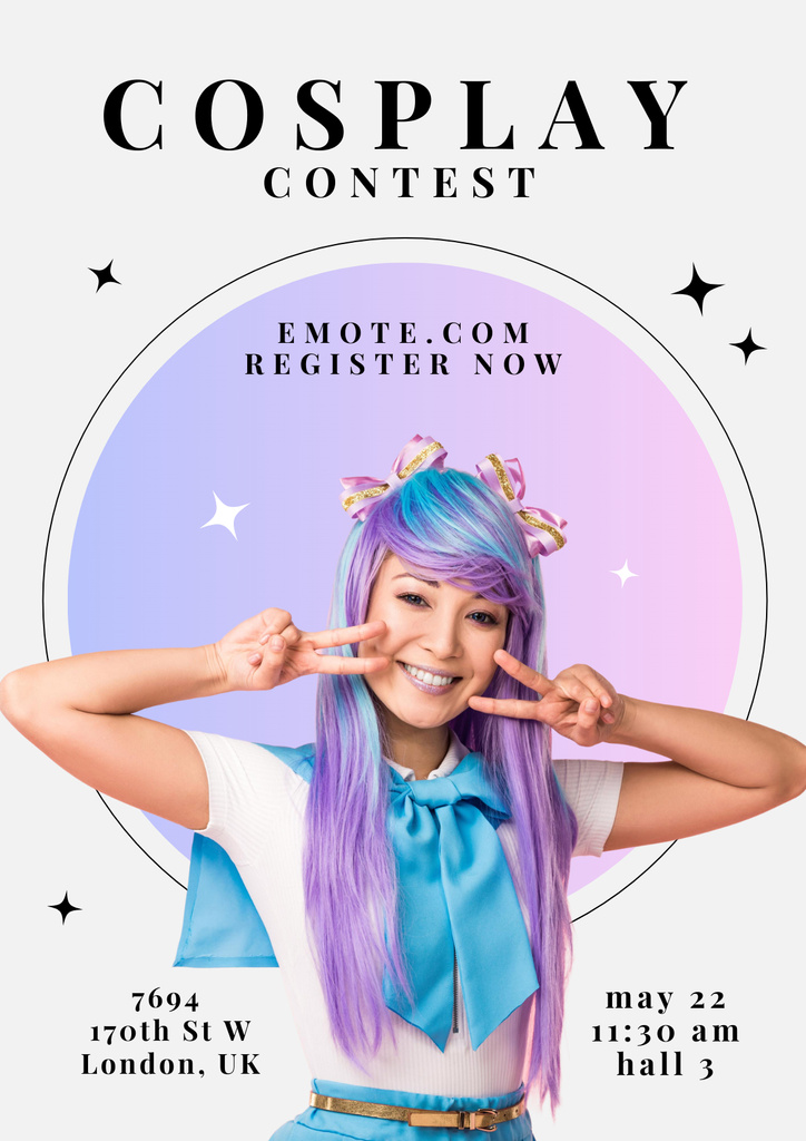 Cosplay Contest Announcement Poster Design Template