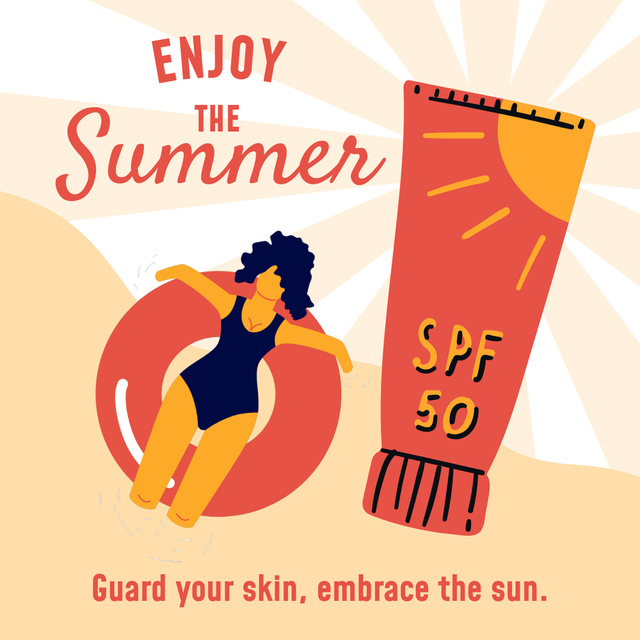 Summer Offer of SPF Creams Animated Post Design Template