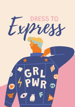 Girl Power bright Inspiration Poster Design Template