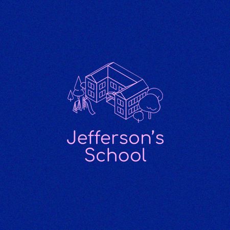 Platilla de diseño Education in School Offer with Building Emblem Logo