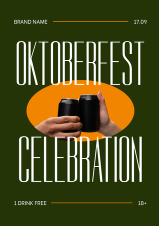 Amazing Beer In Cans For Oktoberfest Celebration A4 Design Template