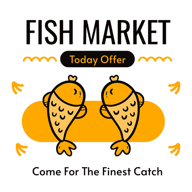 Finest Catch on Fish Market Instagram Šablona návrhu