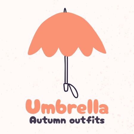 Fall Sale Announcement With Illustrated Umbrella Animated Logo Design Template