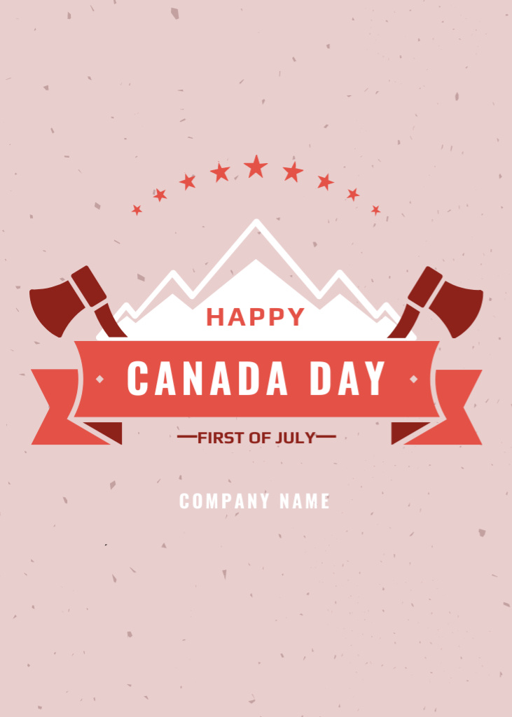 Canada Day Celebration Promotion Postcard 5x7in Vertical Design Template