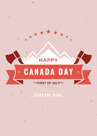 Canada Day Celebration Pink Postcard 5x7in Vertical Design Template