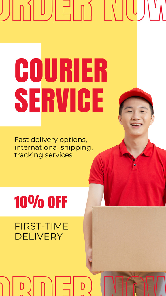 Discount on First-Time Courier Services Instagram Story – шаблон для дизайна