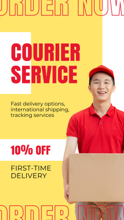 Discount on First-Time Courier Services Instagram Story Design Template