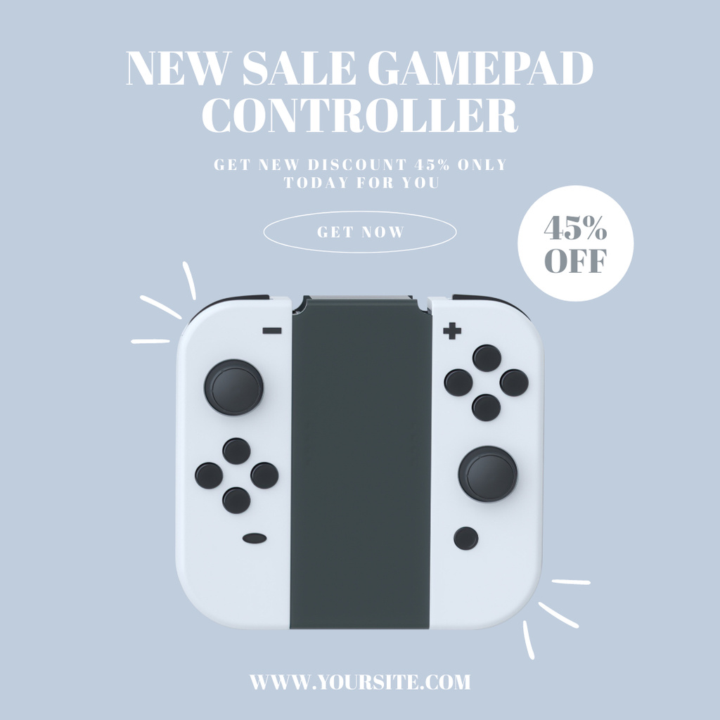 Ontwerpsjabloon van Instagram van Gamepad Controller New Sale Update