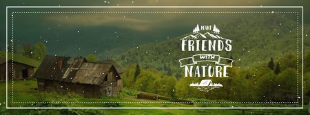 Nature Quote with majestic landscape Facebook cover Design Template