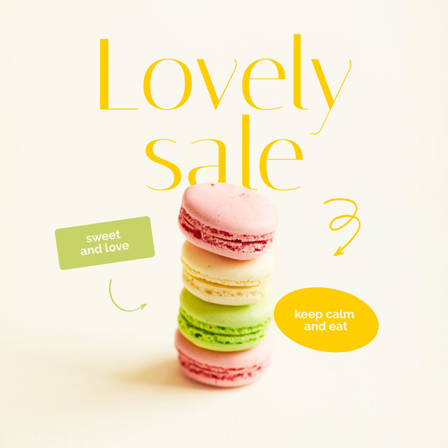 Template di design Macaroons Sale on Valentine's Day Instagram