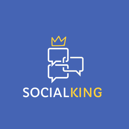 Plantilla de diseño de Diseño de logotipo de chat de rey social Logo 