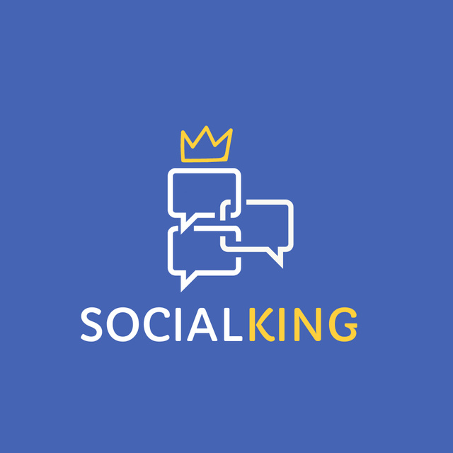 Social king chat logo design Logo tervezősablon