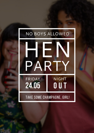 Hen party for Girls Poster A3 Design Template