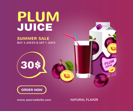Summer Plum Juice Facebook Design Template