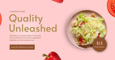 Template di design Offerta di cibo di qualità con gustosa insalata di uova Facebook AD