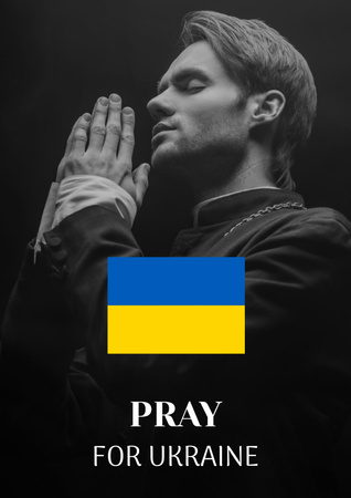 Template di design Consapevolezza sulla guerra in Ucraina e preghiera per l’Ucraina Poster