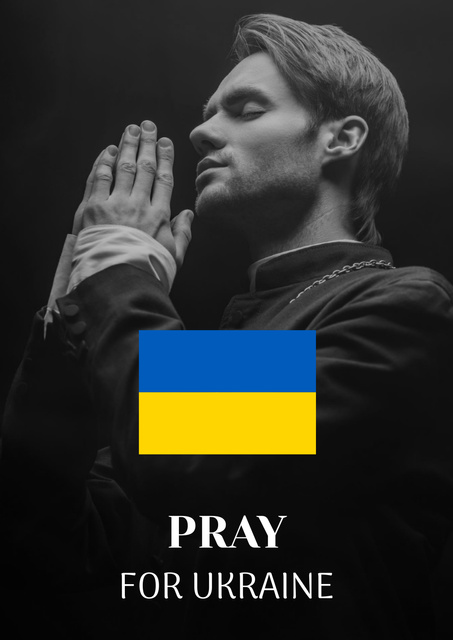 Awareness about War in Ukraine And Praying For Ukraine Posterデザインテンプレート