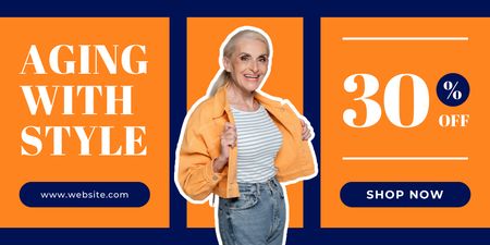 Stylish Outfits With Discount For Elder People Twitter Design Template