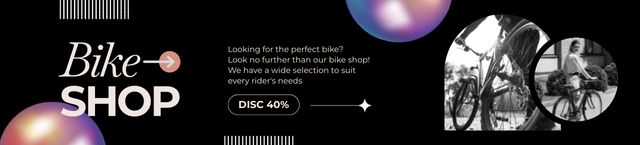 Urban Bikes Shop Offer on Black Ebay Store Billboard Design Template
