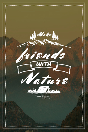 Template di design Citazione della natura con Scenic Mountain View Pinterest