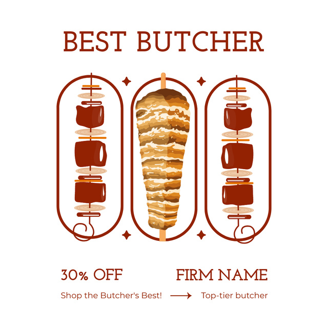 Plantilla de diseño de Best Offers from Butchers Instagram AD 