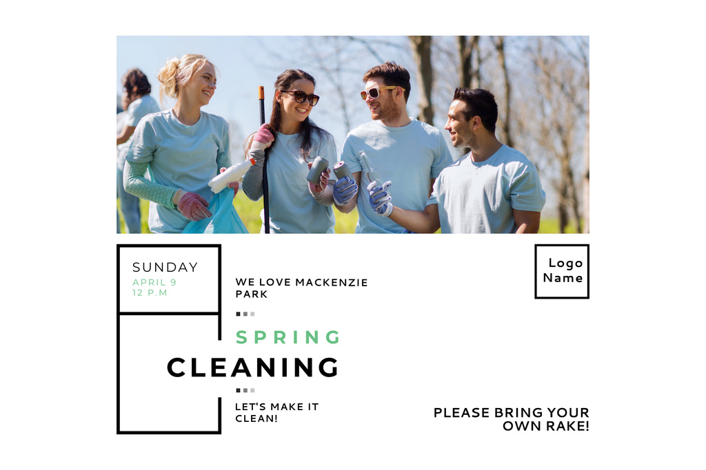 Gathering at Eco Event in Park Poster 24x36in Horizontal Design Template