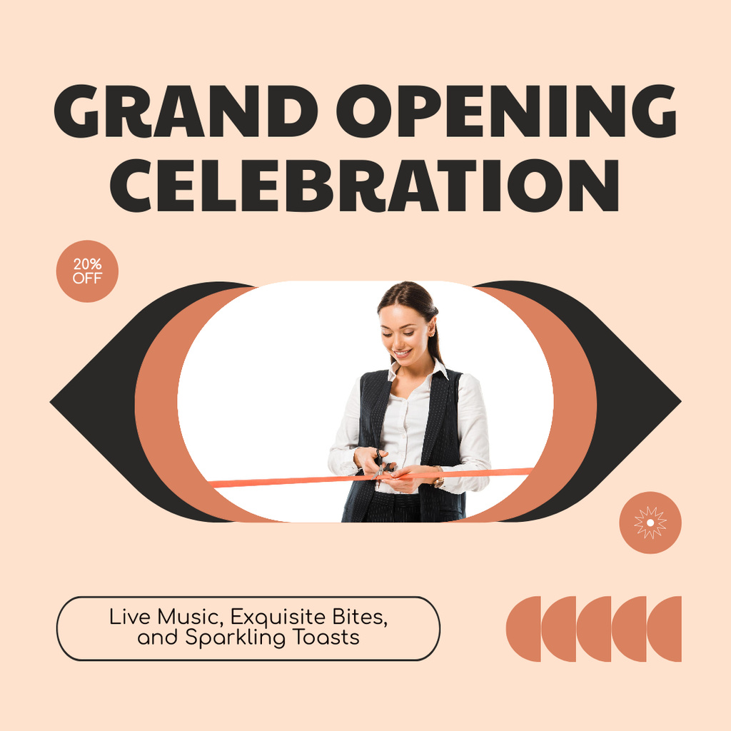 Plantilla de diseño de Grand Opening Celebration With Discounts For Guests Instagram AD 