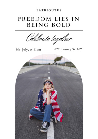 USA Independence Day Celebration Announcement Poster Design Template