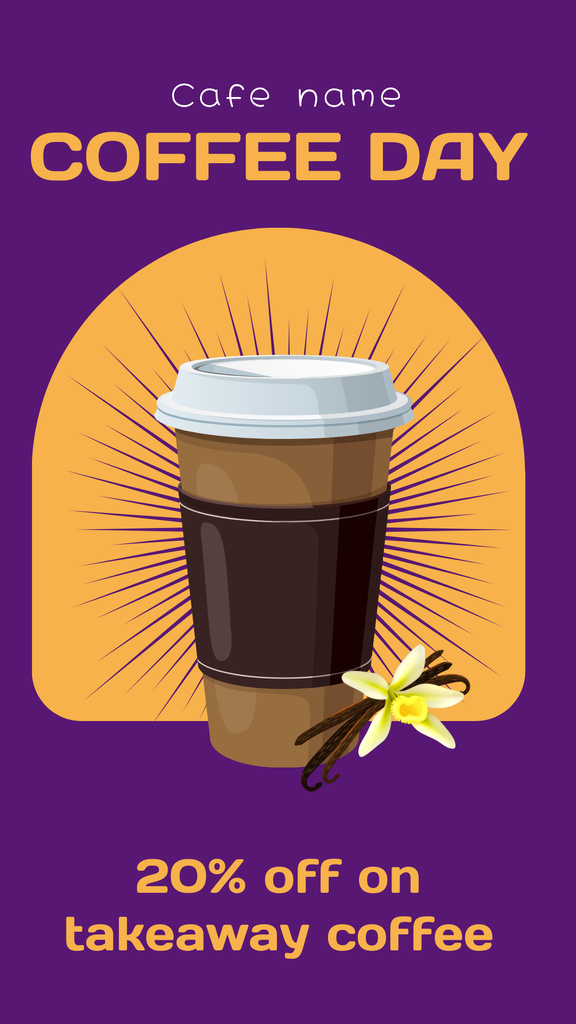 Takeaway Coffee Discount Offer Instagram Story Tasarım Şablonu