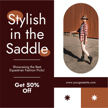 Stylish Equestrian Outfits At Half Price Instagram AD Design Template