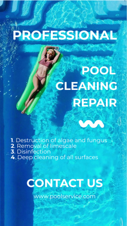 Szablon projektu Offering Professional Pool Cleaning and Repair Services Instagram Video Story