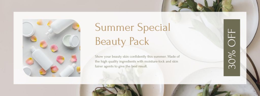 Modèle de visuel Summer Special Beauty Pack - Facebook cover