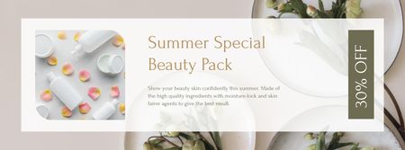 Pacote de beleza especial de verão Facebook cover Modelo de Design