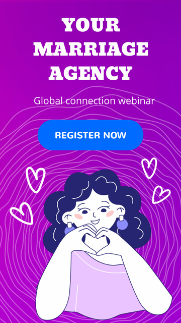 Register in Global Wedding Agency Instagram Video Story Šablona návrhu