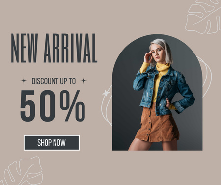 New Arrival Of Clothes At Half Price Offer Facebook Design Template