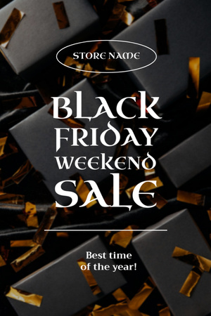 Black Friday Holiday Sale Announcement Flyer 4x6in Design Template