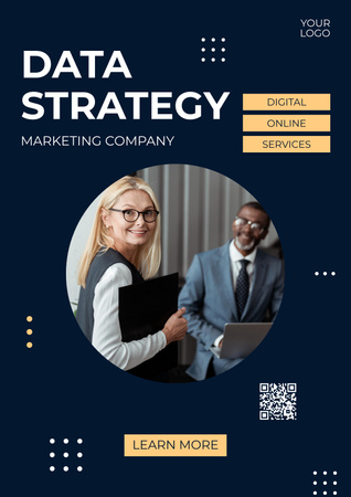 Modèle de visuel Stratégie de données de la société de marketing - Poster