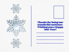 New Year Simple Greeting with Snowflakes