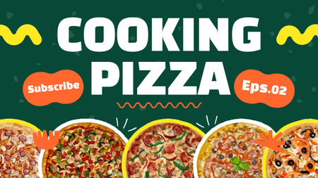 Oferta de pizza apetitosa em verde Youtube Thumbnail Modelo de Design
