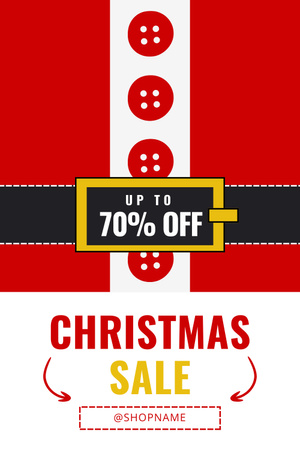 Christmas Discount with Santa Costume Pinterest Design Template