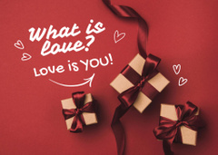 Valentine's Day Celebration with Gift Boxes and Hearts
