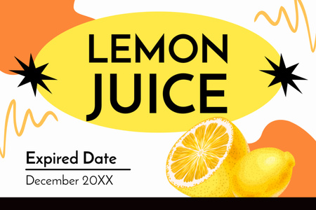 Soft Lemon Juice Offer In Yellow Label Design Template