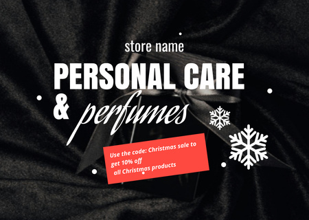 Cosmetics and Perfumes Sale on Christmas Flyer A6 Horizontal Design Template
