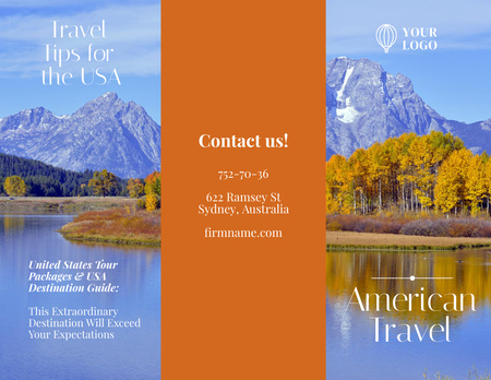 Travel Tour to USA Brochure 8.5x11in Design Template