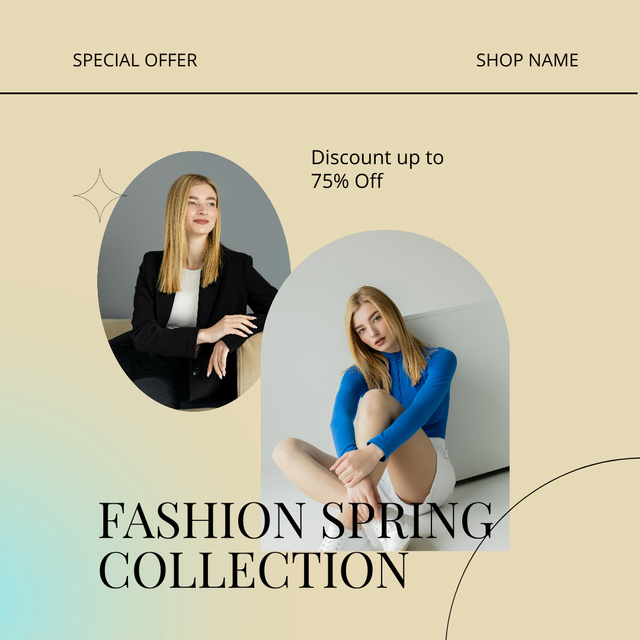 Spring Sale Announcement of Women's Fashion Collection Instagram Πρότυπο σχεδίασης