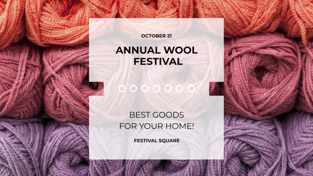 Ontwerpsjabloon van FB event cover van Wool Festival with Yarn Skeins