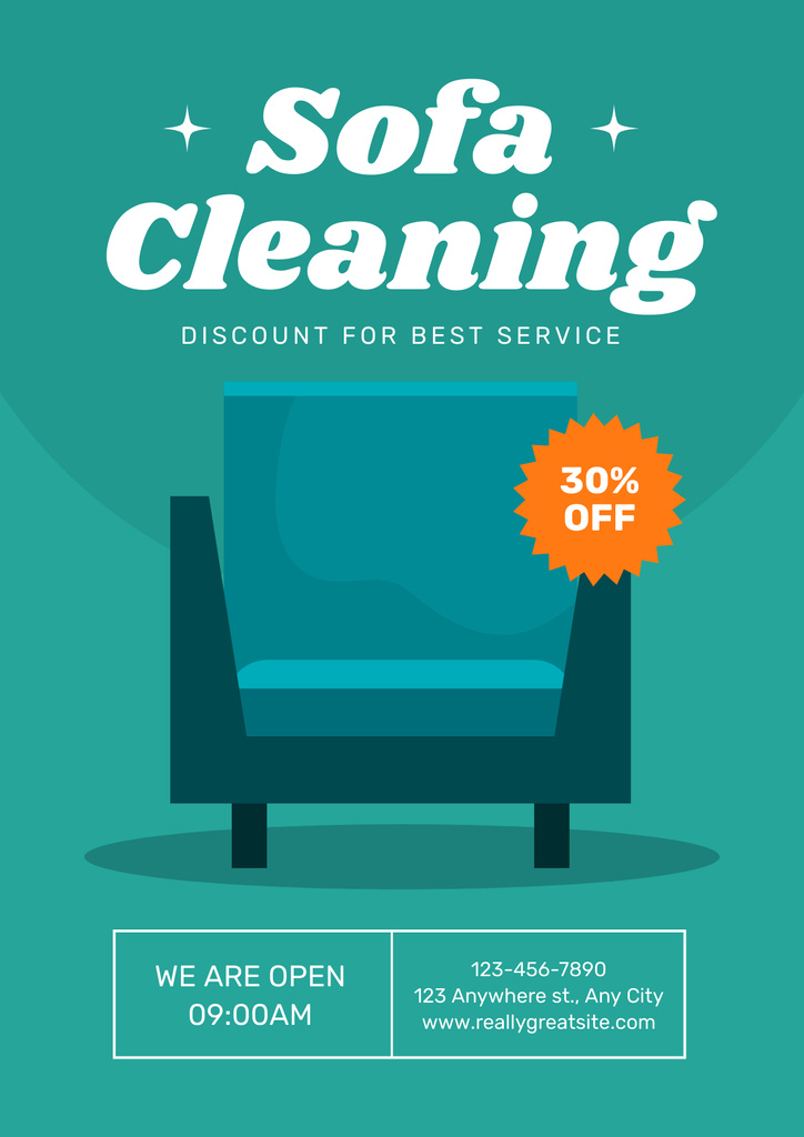 Special Offer of Sofa Cleaning Poster Πρότυπο σχεδίασης