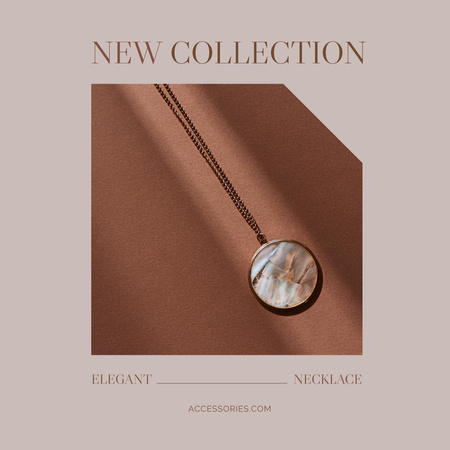 New Elegant Necklace for Jewelry Collection Ad Instagram Design Template